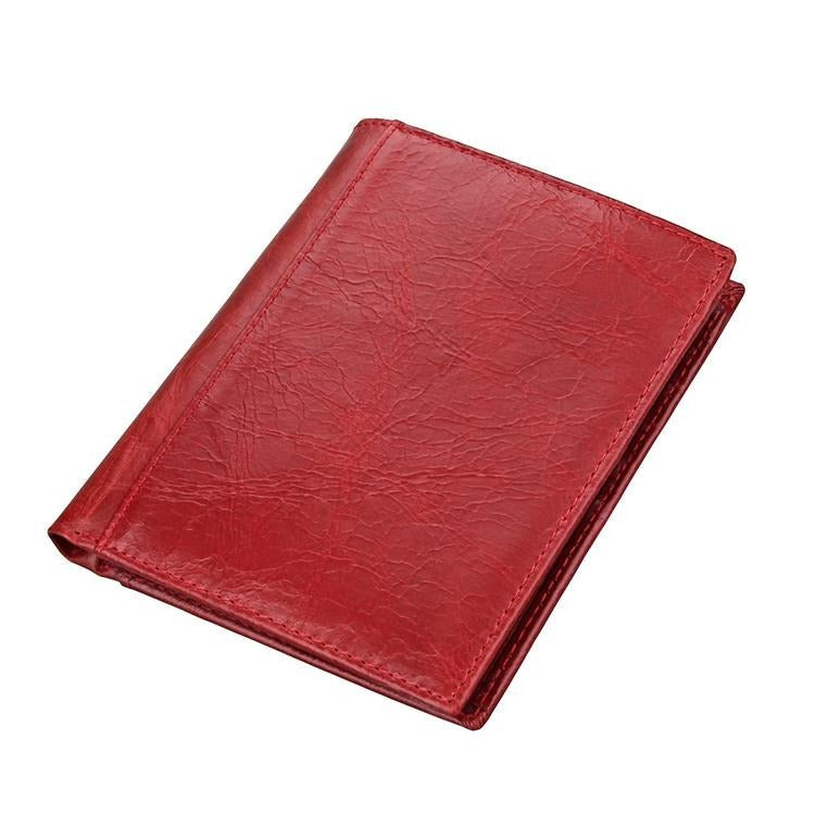 Leather Rfid Passport Wallet - Multi-function - Blue