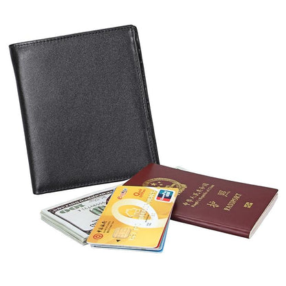 Leather Rfid Passport Wallet - Multi-function - Red