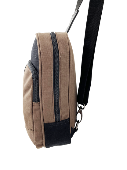 FIB Byron Sling Backpack Bag Travel w/ Single Adjustable Strap - Brown