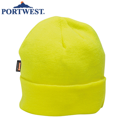 PORTWEST InsulaTex Hi Vis Beanie Fleece Thermal Insulated Workwear Hat - Yellow