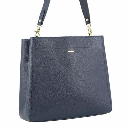 Morrissey Ladies Italian Structured Leather Cross Body Handbag Bag Womens - Navy