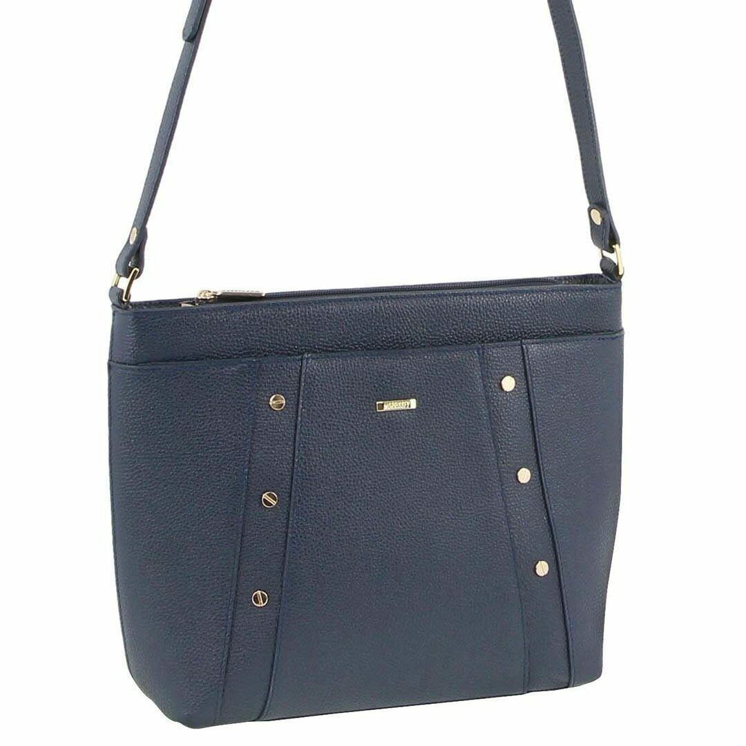 Morrissey Italian Womens Structured Leather Cross Body Handbag Bag Ladies - Navy