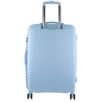 Pierre Cardin Inspired Milleni Checked Luggage Bag Travel Carry On Suitcase 75cm (124L) - Blue