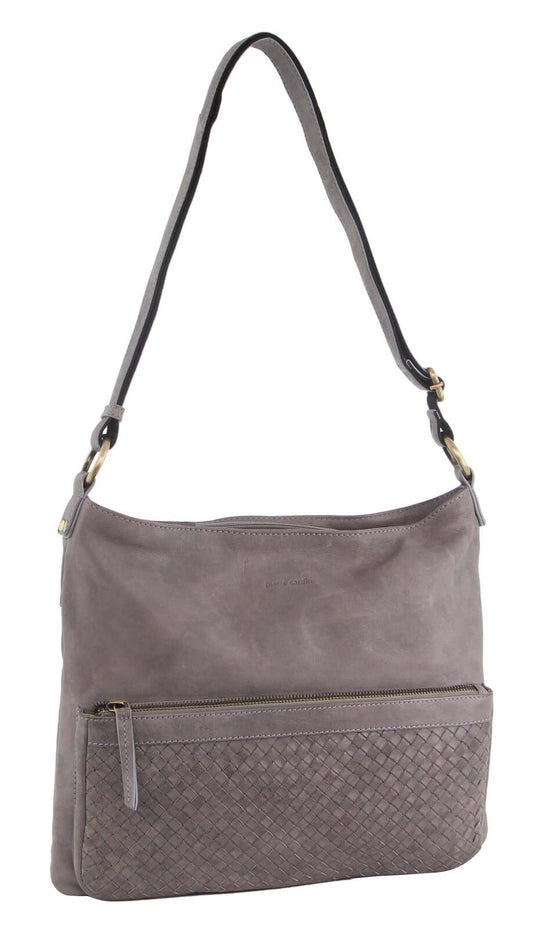 Pierre Cardin Woven Leather Ladies Cross-Body Bag Handbag - Sky Blue