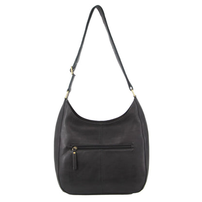 Pierre Cardin Womens Italian Leather Bag Perforated Cross Body Travel - Black