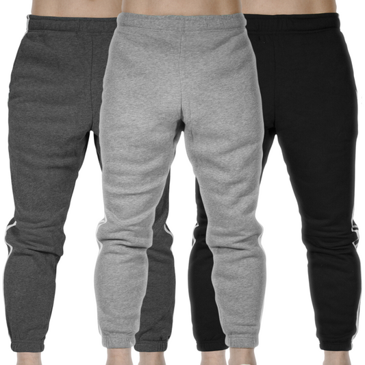 3x Mens Fleece Skinny Track Pants Jogger Gym Casual Sweat Warm - Assorted Colours - XL