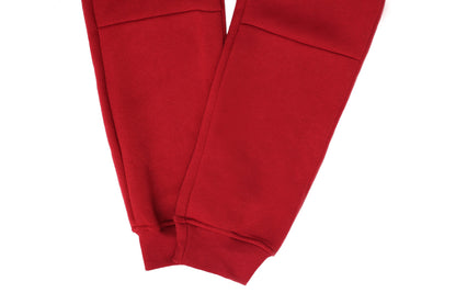 Mens Skinny Track Pants Joggers Trousers Gym Casual Sweat Cuffed Slim Trackies Fleece - Red - 3XL