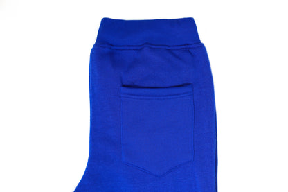 Mens Skinny Track Pants Joggers Trousers Gym Casual Sweat Cuffed Slim Trackies Fleece - Royal Blue - XL