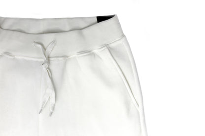 Mens Skinny Track Pants Joggers Trousers Gym Casual Sweat Cuffed Slim Trackies Fleece - White - XXL