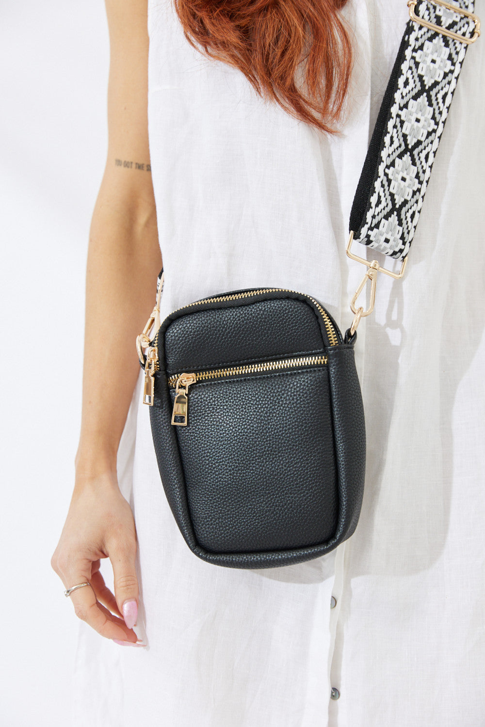 Vegan PU Leather Palm Springs Phone Bag - Black