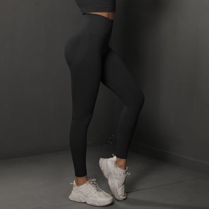 Size M Black Seamless High-Waisted Yoga Pants for Women - Lift Workout Leggings for Running, Gym, and Fitness
