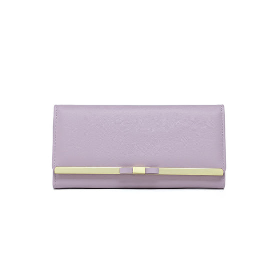 Purple Elegant Women's Long Wallet - Clutch Purse with Zip Coin Pocket & Card Slots