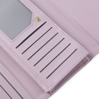 Claret Red Elegant Women's Long Wallet - Clutch Purse with Zip Coin Pocket & Card Slots