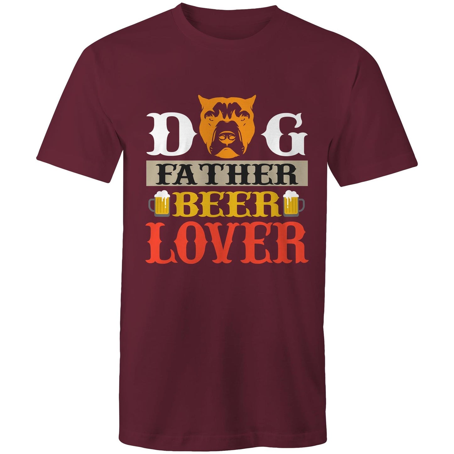 Dog Father Beer Lover | Perfect for Dog Dads - Custom Men's T-Shirt