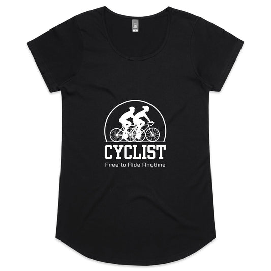Cyclist Free To Ride - Womens Scoop Neck T-Shirt