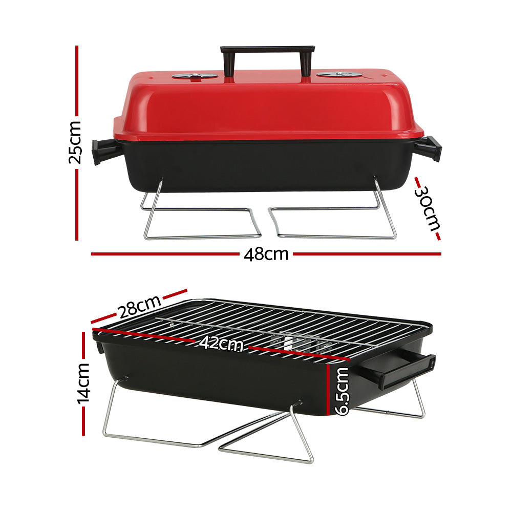 Grillz Charcoal BBQ Portable Grill Camping Barbecue Outdoor Cooking Smoker