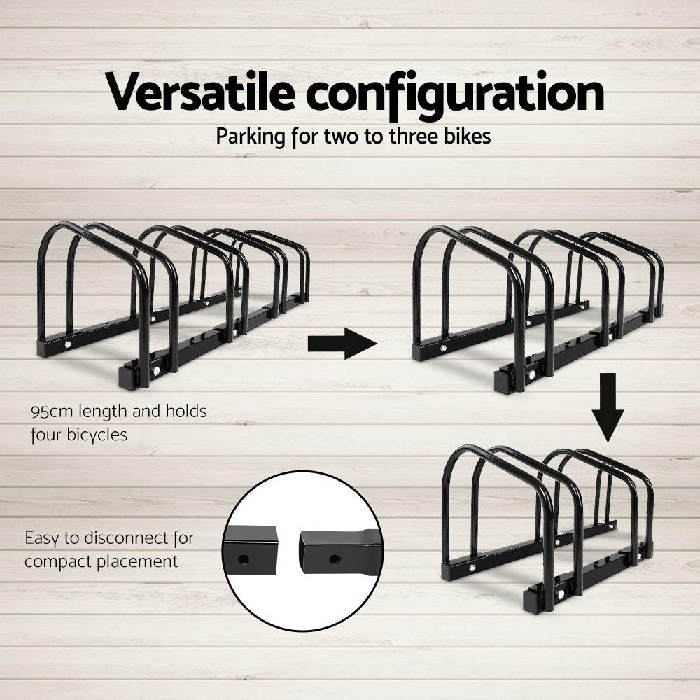 Weisshorn 4 Bike Stand Floor Bicycle Storage Black