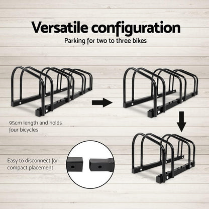 Weisshorn 4 Bike Stand Floor Bicycle Storage Black