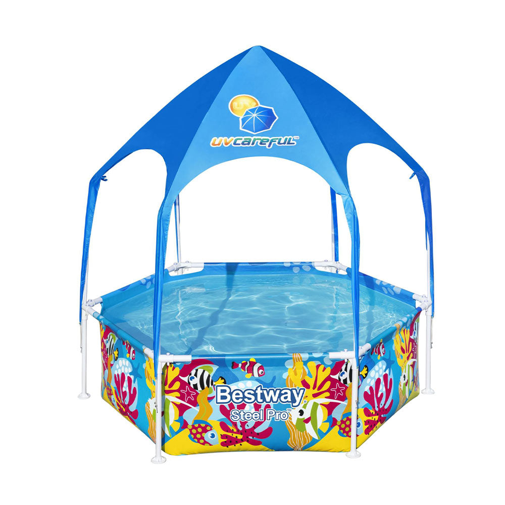 Bestway Swimming Pool Above Ground Plays Kids Steel Pro&trade; Mist Shade Pools