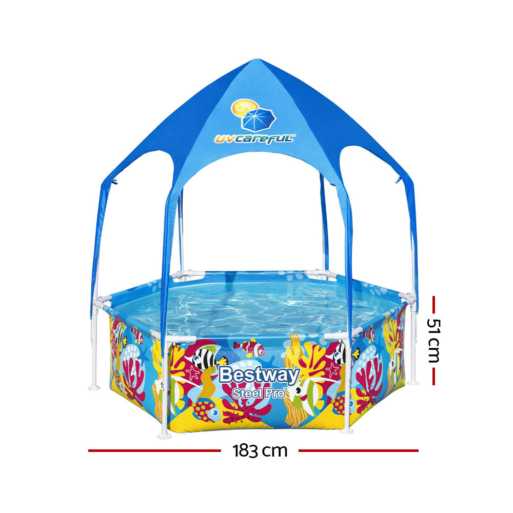 Bestway Swimming Pool Above Ground Plays Kids Steel Pro&trade; Mist Shade Pools