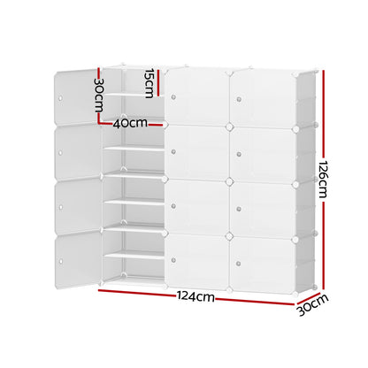 Artiss DIY Shoe Box Shoe Cabinet White Storage Cube Portable Organiser Stand