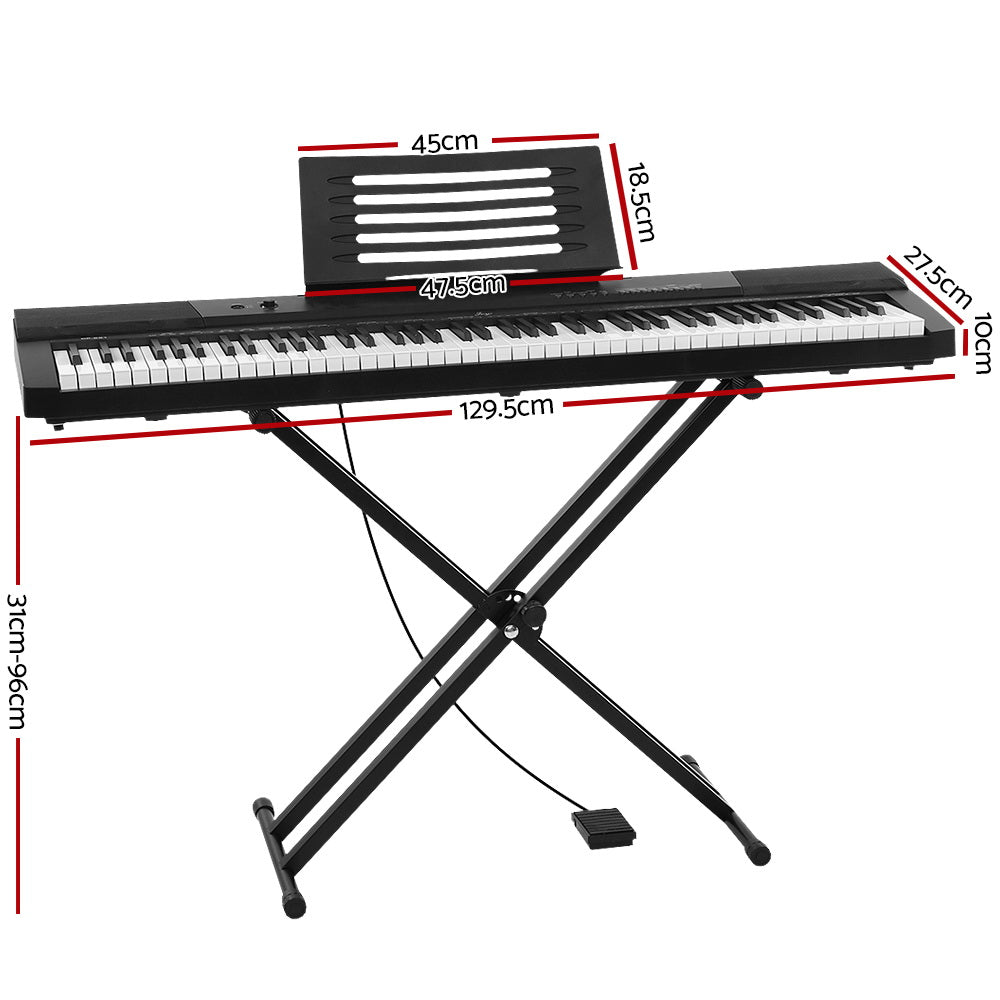 Alpha 88 Keys Electronic Piano Keyboard Electric Holder Music Stand Touch Sensitive with Sustain pedal