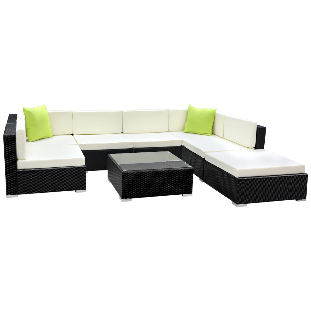 Gardeon 8PC Outdoor Furniture Sofa Set Wicker Garden Patio Pool Lounge