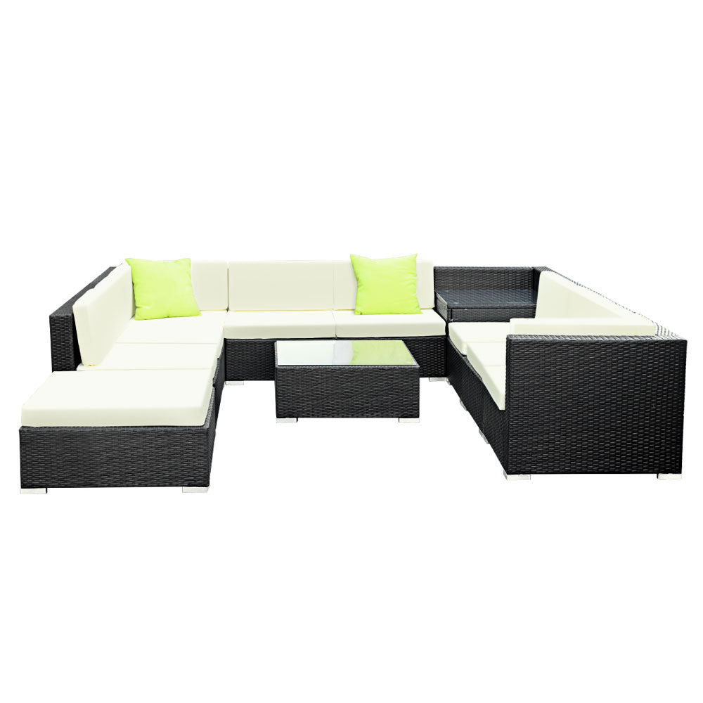 Gardeon 9PC Outdoor Furniture Sofa Set Wicker Garden Patio Pool Lounge