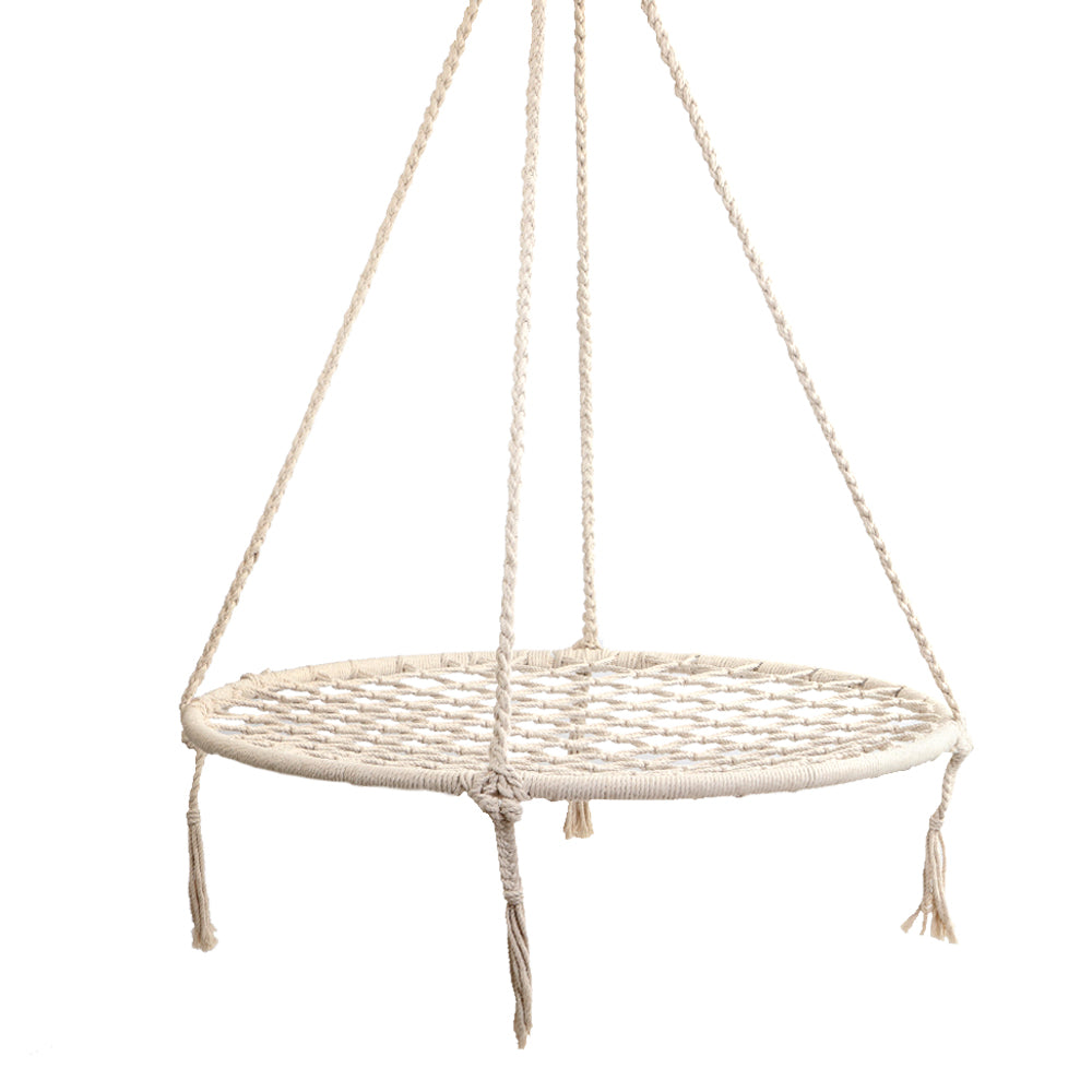 Gardeon Kids Swing Hammock Chair 100cm - Cream