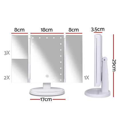 Embellir LED  Tri-Fold Make Up Mirror