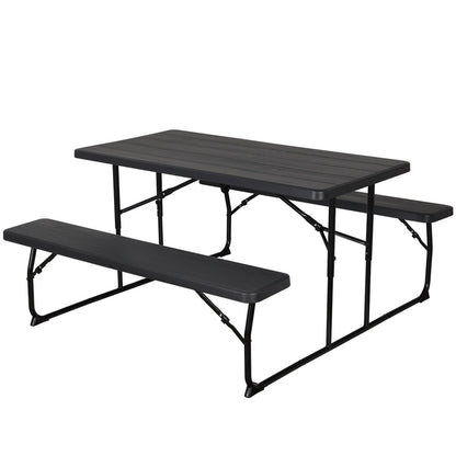 Gardeon 3 PCS Outdoor Dining Set Picnic Patio Bench Set Camp Folding Table HDPE