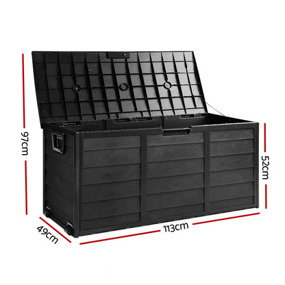 Gardeon 290L Outdoor Storage Box - All Black