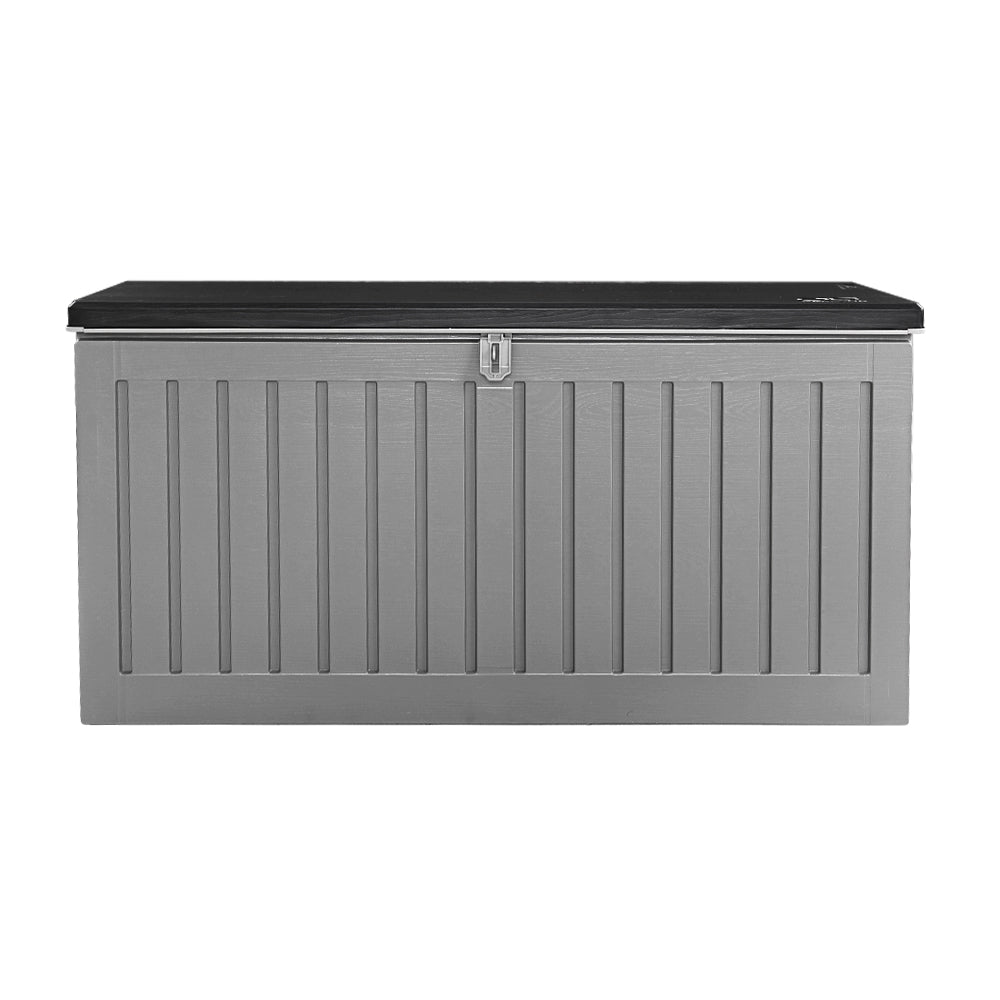 Gardeon Outdoor Storage Box Container Garden Toy Indoor Tool Chest Sheds 270L Dark Grey