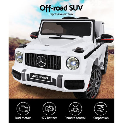 Mercedes-Benz Kids Ride On Car Electric AMG G63 Licensed Remote Cars 12V White