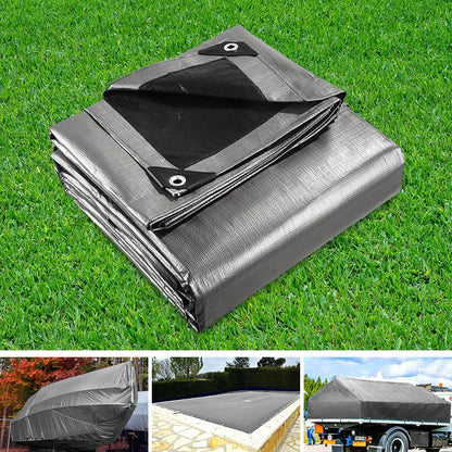 Instahut Tarpaulin Tarp 3x3.6m Camping Tarps Poly Heavy Duty Cover 180gsm