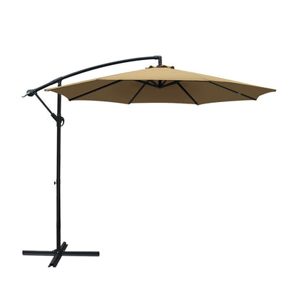 Instahut 3M Cantilevered Outdoor Umbrella - Beige