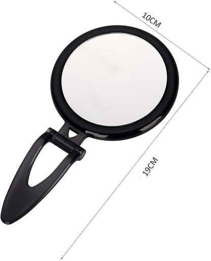 20X Magnifying Hand Mirror Two Sided Use for Makeup Application, Tweezing, and Blackhead/Blemish Removal (10 cm Black)