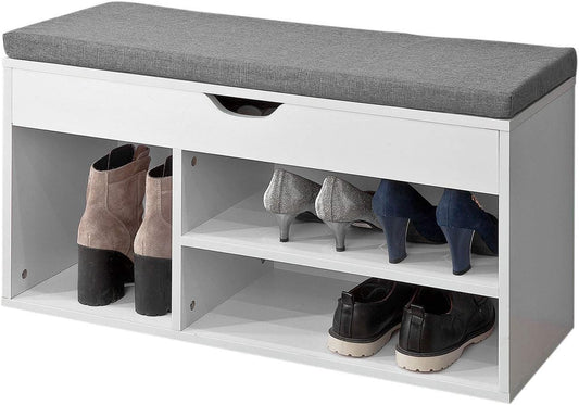 Padded Shoe Bench Lift Up Storage