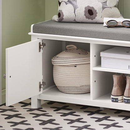 Shoe Cabinet Bench, White