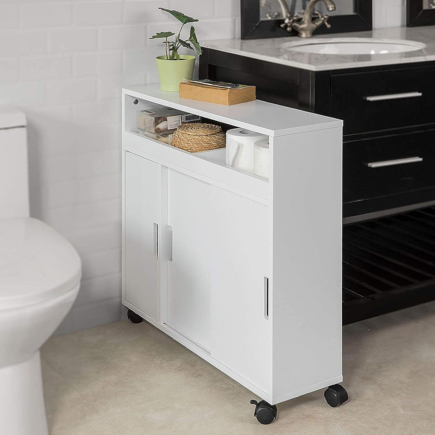 Bathroom Toilet Paper Holder Cabinet