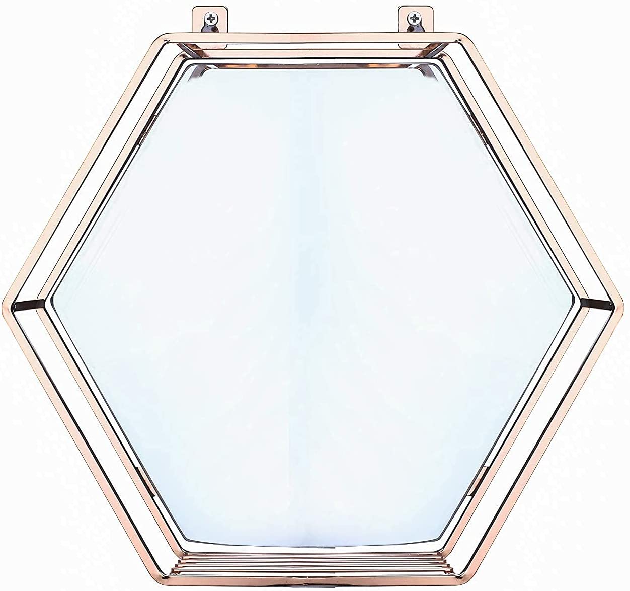 Hexagon Hanging Mirror for Home Decoration (Rose Gold Color)