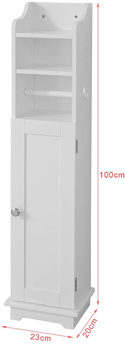 Toilet Paper Holder with Storage, Freestanding Cabinet, Toilet Brush Holder and Toilet Paper Dispenser 20x100x18 cm