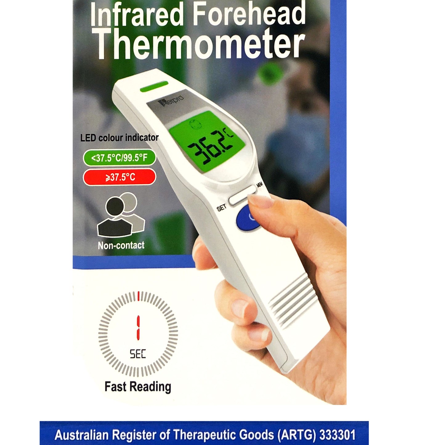 Aerpro Non Contact Infra Red Forehead & Body Thermometer Australian ARTG Registered