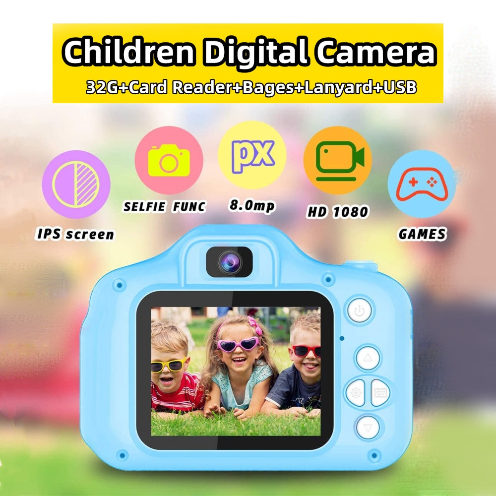 Mini Digital Children Camera Kids Camera 2.0" LCD Toy 32G Card HD