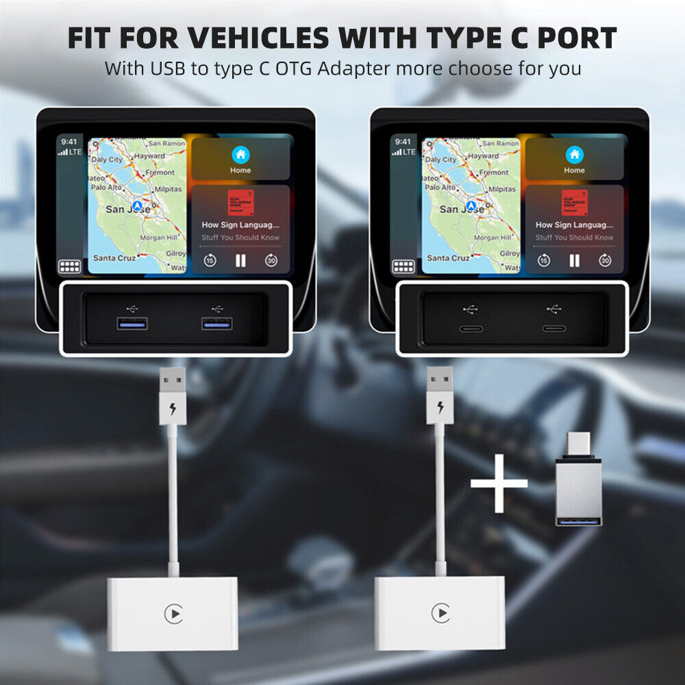 USB Wireless CarPlay Adapter Dongle for Apple iOS Car Auto Navigation Player NEW