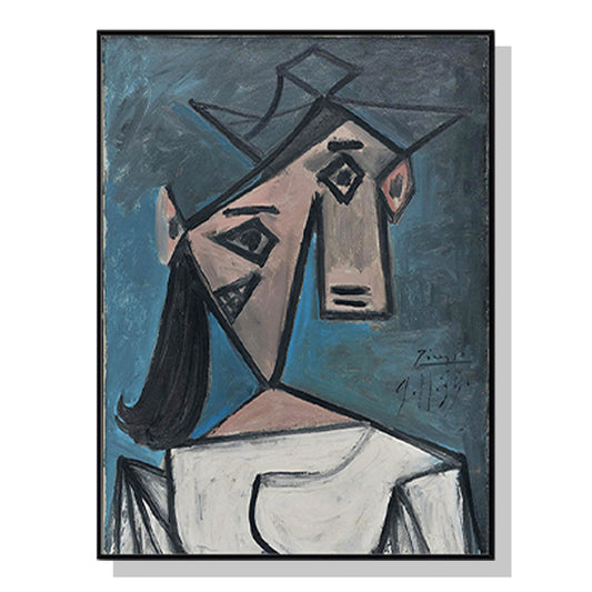 80cmx120cm Head Of A Woman By Pablo Picasso Black Frame Canvas Wall Art