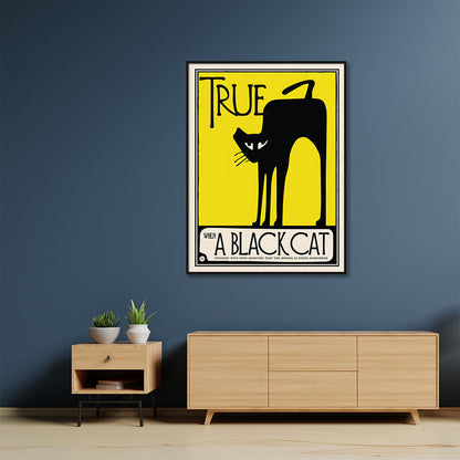 70cmx100cm Black Cat Black Frame Canvas Wall Art