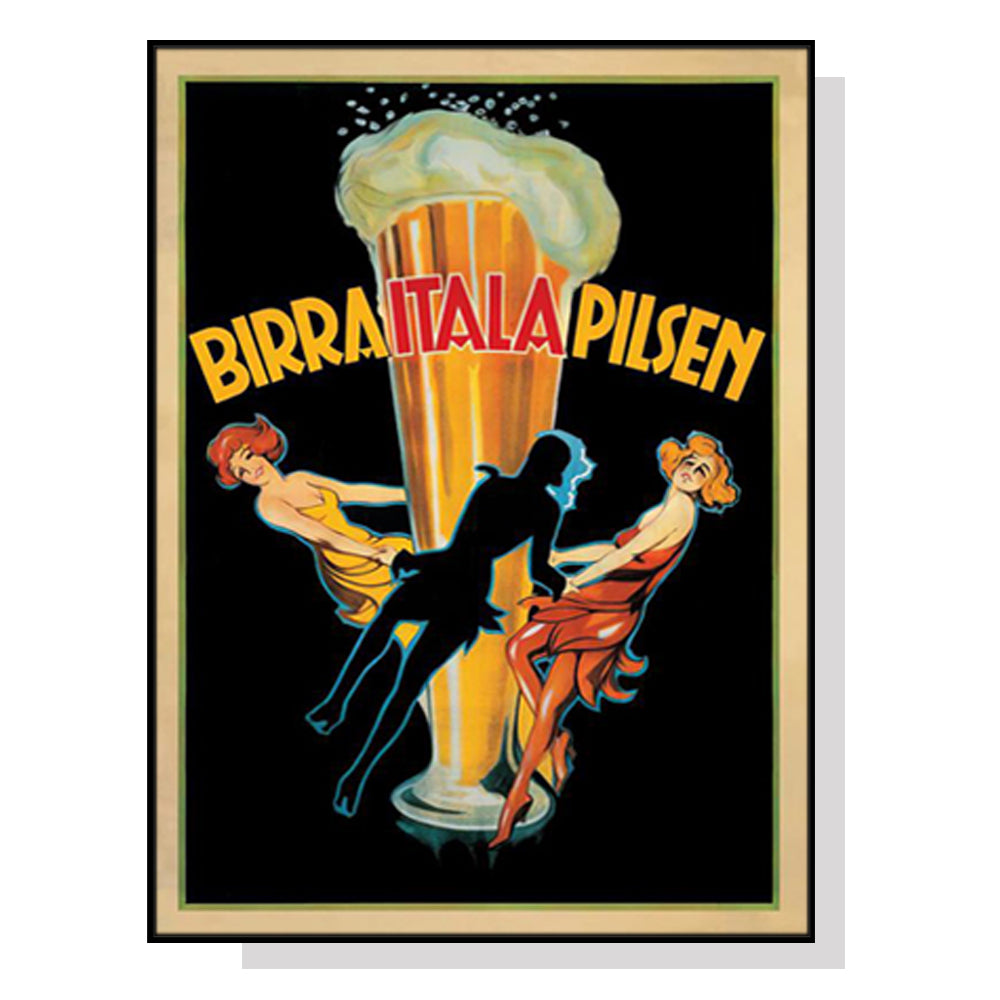 50cmx70cm Birra Itala Pilsen Black Frame Canvas Wall Art