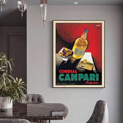 60cmx90cm Cordial Campari Liquor Black Frame Canvas Wall Art