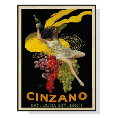 70cmx100cm Cinzano Black Frame Canvas Wall Art